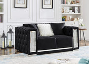 Black Velvet Tufted Sofa Set - GL 6147