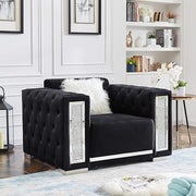 Black Velvet Tufted Sofa Set - GL 6147