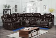 Rick Sectional Recliner Music Sofa - Black Air Leather