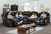 Rick Sectional Recliner Music Sofa - Black Air Leather