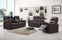 Sofa Set Recliner Brown Leather Match- IF 8140