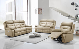 Sofa Set Recliner Beige Leather Match- IF 8111