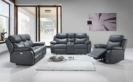 Sofa Set Recliner Grey Leather Match- IF 8121