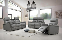 Sofa Set Recliner Grey Leather Match- IF 8141